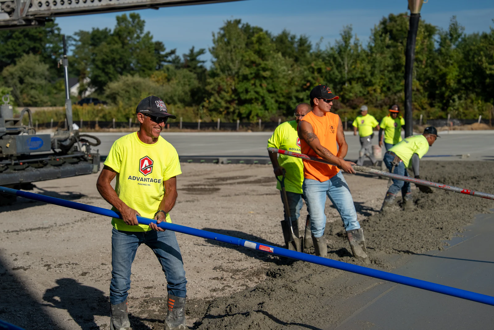 Rihm Kenworth truck dealership — excavation, grading and full-depth concrete parking lot construction by Advantage Paving
