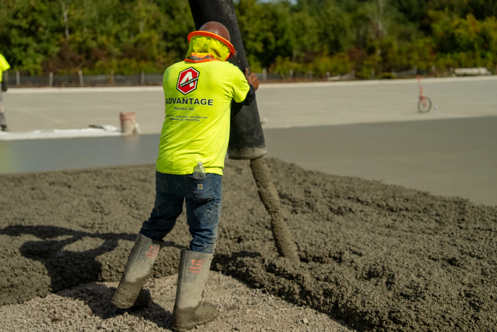 Rihm Kenworth truck dealership — excavation, grading and full-depth concrete parking lot construction by Advantage Paving