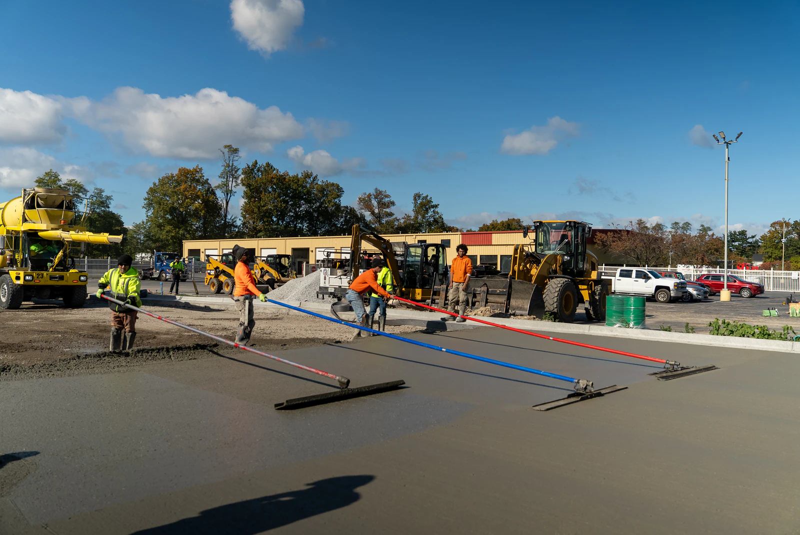 Rihm Kenworth truck dealership — excavation, grading and full-depth concrete parking lot construction by Advantage Paving